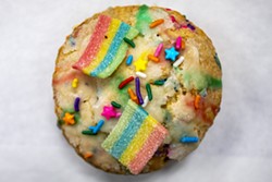A rainbow scone is among Shooting Star Cafe’s offerings for Pride Month.