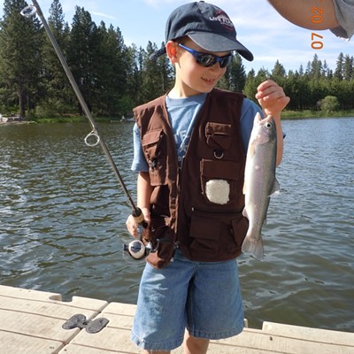 Braeden's first fish of the day but not the last!