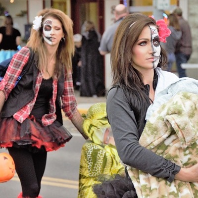 Halloween downtown Clarkston 2016, lots of fun costumes and face paints to see. Photo by Mary Hayward of Clarkston.