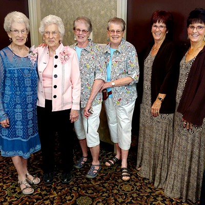 Taken at Quality Inn on Saturday, July 20. Three sets of twins were there to celebrate. LaVonne and LaVerne, 90, Joanne Reynolds and Jeanne Jonas, 80, Judy Baker and Joan Street (73).