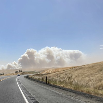 Smoke rises over the hills on the Palouse as the Malden fire burns.
    
    Taken September 7, 2020
    On Highway 195 heading south, outside Rosalia.
    Samantha Edgerton