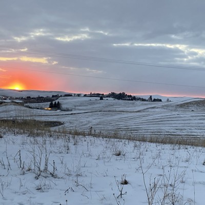 Sunset over the Palouse from Sunset Drive in Moscow on Feb. 9.