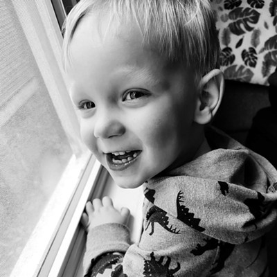 Innocence at its best....my great nephew was so excited to see a squirrel outside!  That smile says it all!  He turns 2 years old today!  Happy birthday little guy.  
Taken feb 1 2022