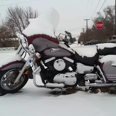 Bike says "Can't wait 'till spring!"