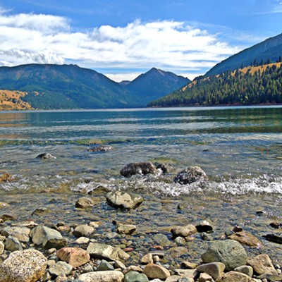 This image of Wallowa Lake was taken on August 27, 2022 by Leif Hoffmann (Clarkston, WA), when visiting this area with family in the afternoon.