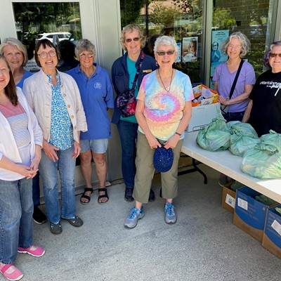 Two Moscow churches are teaming up to offer free food to Moscow-area children this summer. St. Mark’s Episcopal Church and the Unitarian Universalist Church of the Palouse provide Weekend Food for Kids to supplement the Moscow School District’s summertime free weekday lunch program. Each bag contains two days’ worth of kid-friendly meals and snacks, as well as fresh fruit and beverages. Distribution is every Friday at 11 a.m. outside Lena Whitmore Elementary School on Blaine Street in Moscow. Volunteers on a recent Friday were (from left): Carol Espe, Nancy Lyle, Harriet Hughes, Margaret Dibble, Jo Ellen Force, Debbie McLaughlin, Peggy Jenkins and Kat Clancy.