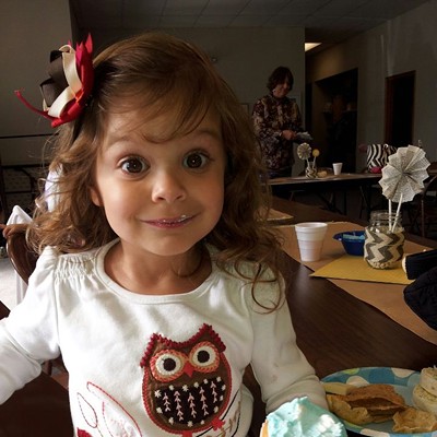 Whoooo do you think has the biggest eyes? Harper Haynes or the owl on her shirt?  Harper, who will be three in December, was snapped while enjoying a cupcake on 10/20/2012.  Photo was taken by her grandmother Debbi Duffy at Genesee, Idaho.