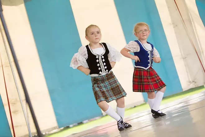 Five-year-old Londynne Stratton, left, and her 4-year-old sister Keegan dance the Pas de Basques and High Cuts. - YOUNG KWAK