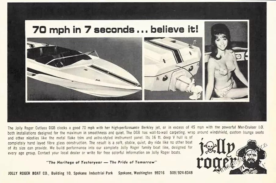 A 1969 ad for Jolly Roger boats