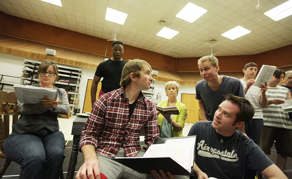A Coeur d'Alene Summer Theatre rehearsal for "Big River" at North Idaho College's Boswell Hall in May. - YOUNG KWAK
