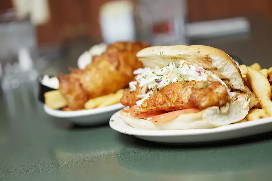 A fish sandwich and an order of Guinness Fish and Chips at O'Doherty's Irish Grille. - YOUNG KWAK