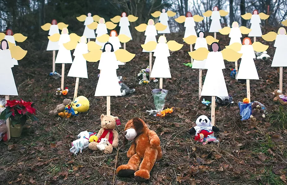 A memorial for the Newtown shooting. - SPENCER PLATT/GETTY IMAGES PHOTO