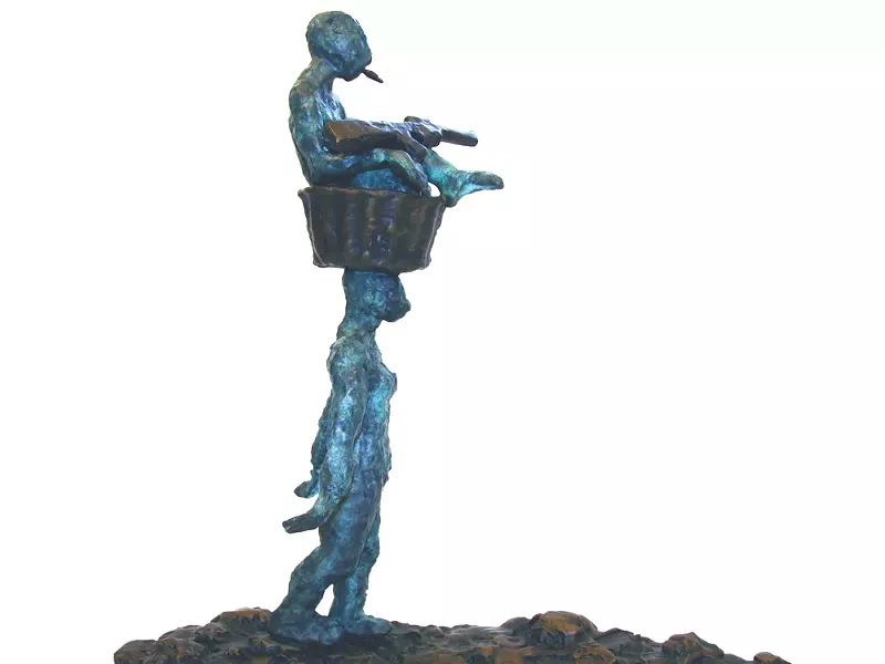 A mockup of Idiko Kalapacs\' sculpture, entitled \"Bearing.\"