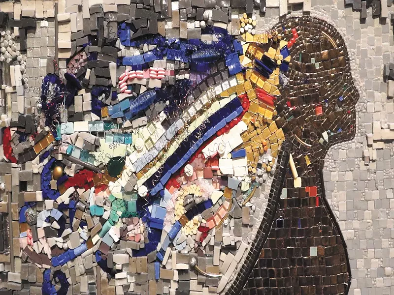 A mosaic by Patty Franklin is among the detail-heavy pieces on display at the Very Carefully show. - ALEJANDRO PALLARES