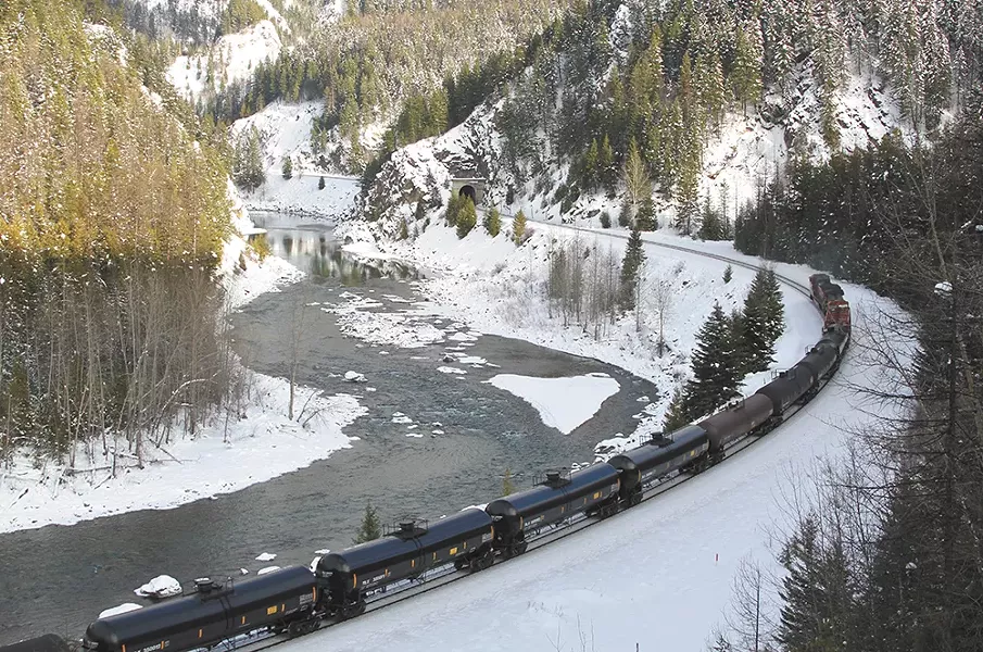 A train shipping oil through Montana.