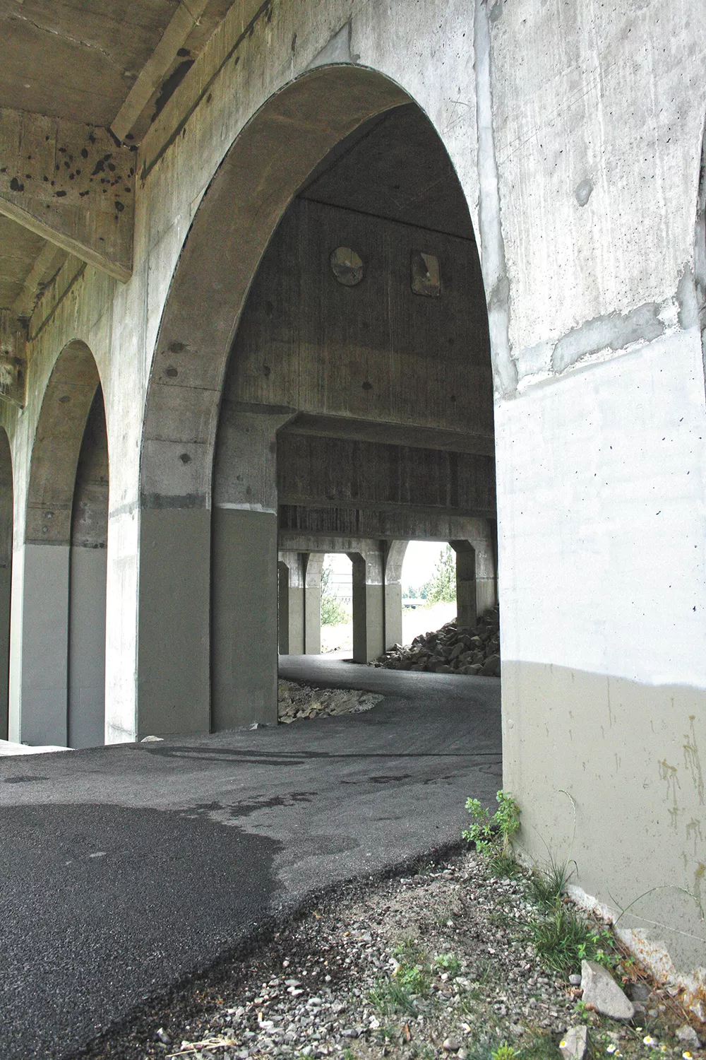 After a deadly cycling accident this month, some say new safety measures are needed on this stretch of the Centennial Trail beneath the Monroe Street Bridge. - CHRIS BOVEY
