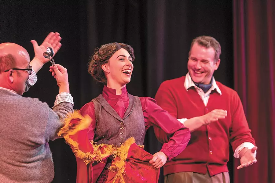 Allison Standley (center) and Greg Stone (right) in Coeur d’Alene Summer Theatre’s production of My Fair Lady. - MATT WEIGAND PHOTO
