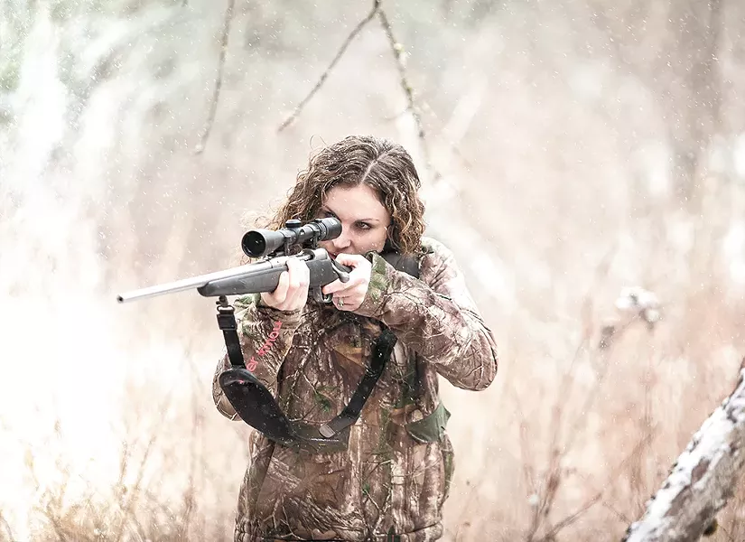 Amanda Lowrey of Sandpoint has her sights set on engaging female hunters. - MIKE MCCALL