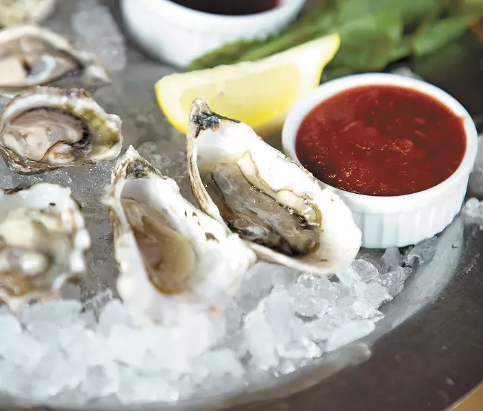 An oyster sampler from Anthony's, which is celebrating an oyster festival all month. - YOUNG KWAK