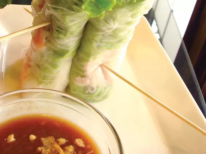 Artful spring rolls at Lemongrass - CARRIE SCOZZARO