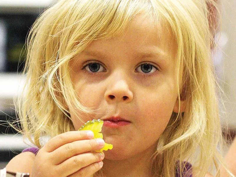 Ava enjoys lunch at Ramsey Elementary School in Coeur d'Alene - YOUNG KWAK