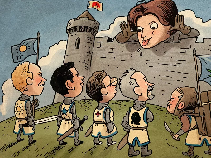 Cathy McMorris Rodgers defends her position from crusaders - ILLUSTRATION: JIM CAMPBELL