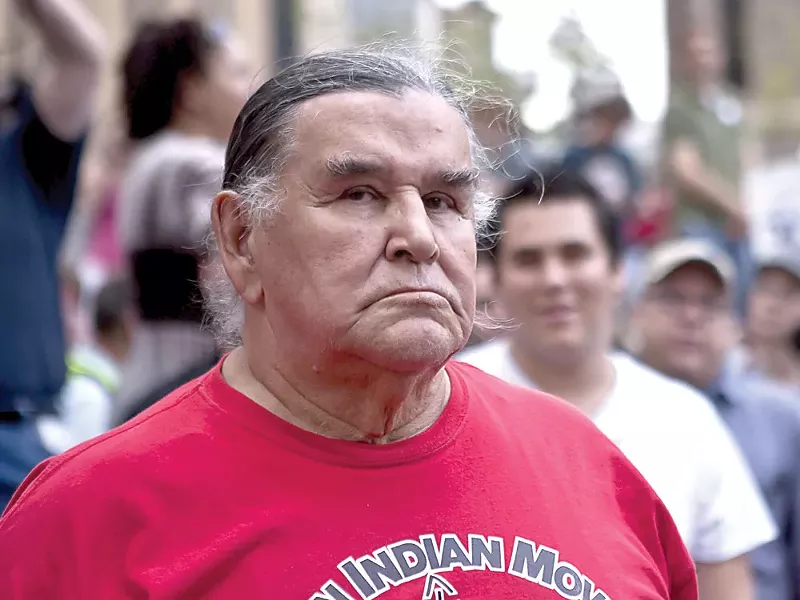 Clyde Bellecourt at an Occupy Minnesota protest in Minneapolis in October - KATHY EASTHAGEN