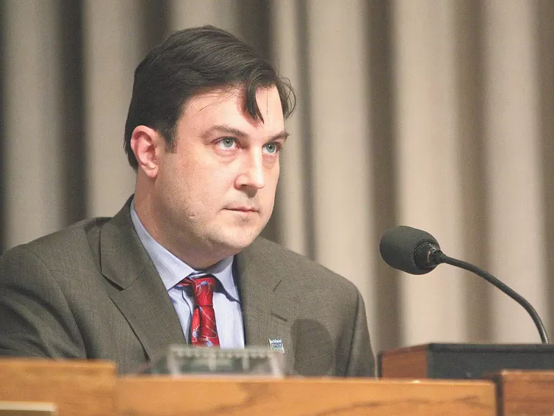 Council President Ben Stuckart questions the mayor’s budget, which cuts 19 police positions. - YOUNG KWAK