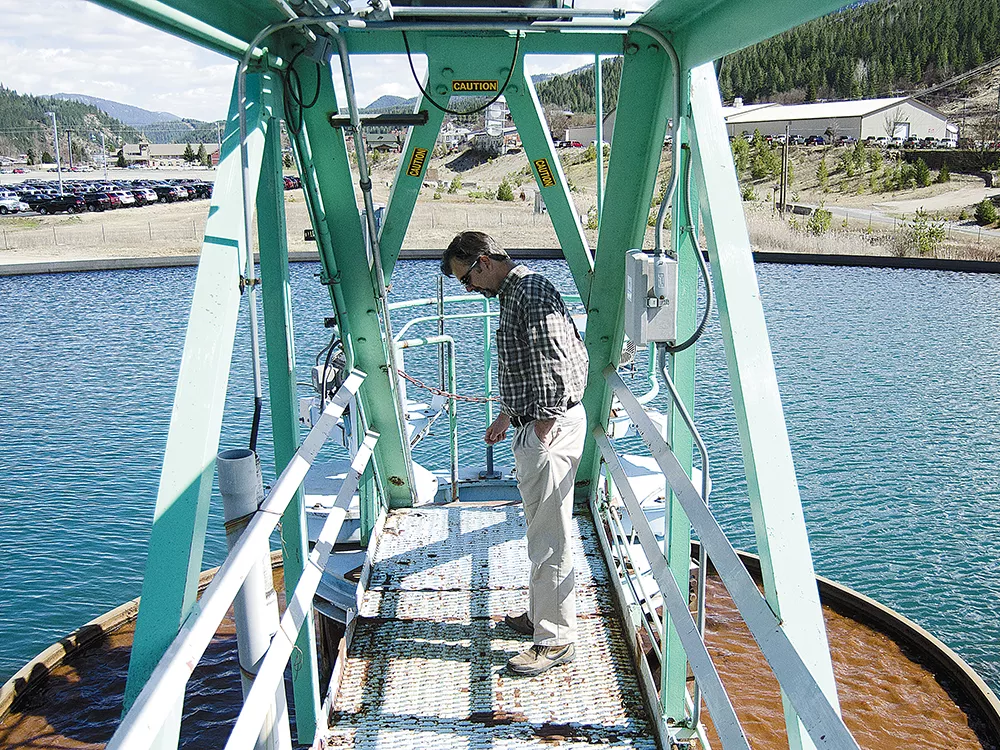 Ed Moreen, project manager with the Environmental Protection Agency, surveys the agency\'s water treatment plant in Kellogg, Idaho. - JACOB JONES