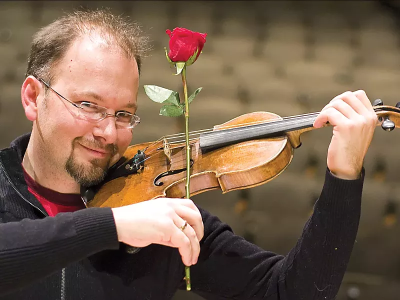 For Valentine\'s Day, Mateusz Wolski is offering a romantic seranade - JEFF FERGUSON