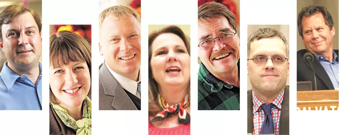 From left: Ben Stuckart, Amber Waldref, Mike Allen, Candace Mumm, Mike Fagan, Jon Snyder, Steve Salvatori