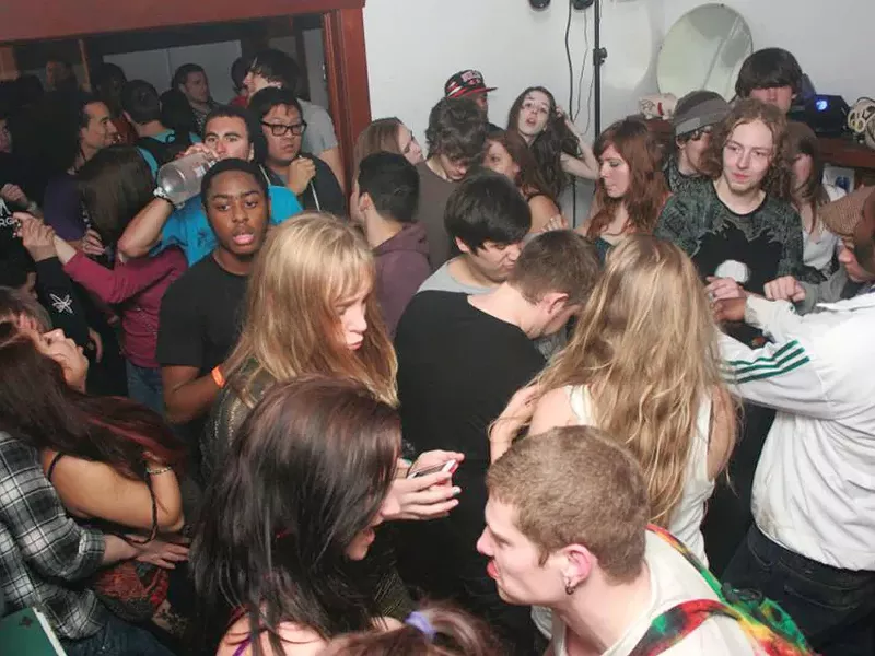 Getting down electo style at Pullman\'s LaserMob dance party series.