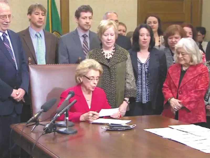 Gov. Christine Gregoire signed anti-trafficking legislation last spring.