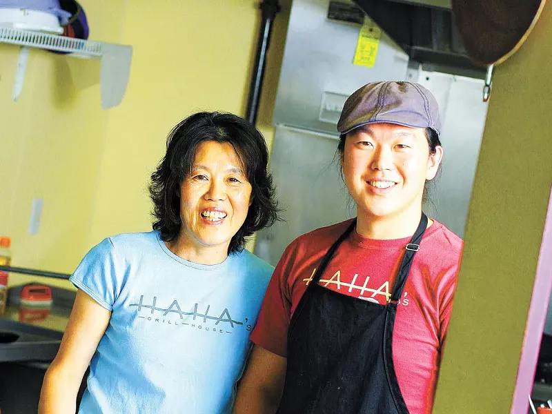 Ha Ha's owner John Ha, right, and his mother Soon Ha. - YOUNG KWAK