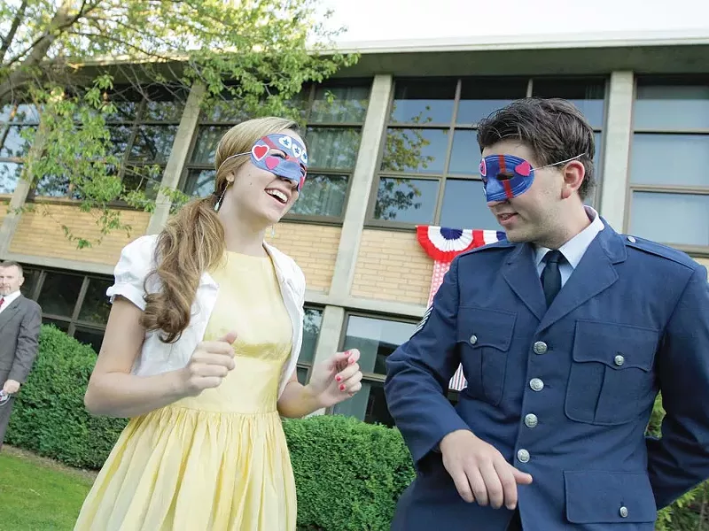 Hero (Bethany Hart) and Don Pedro (Chris Rounsville) are ready to cut a rug. - YOUNG KWAK