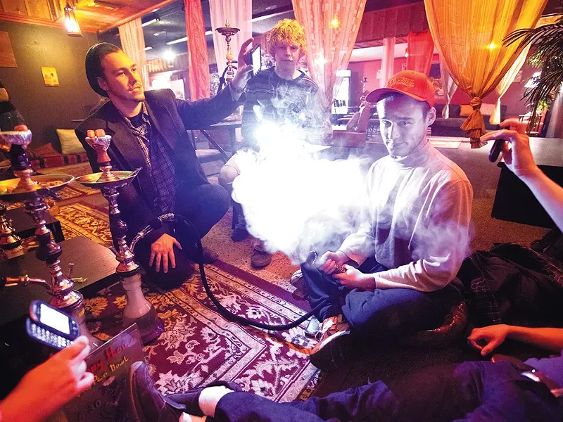 Inhaling a taste of the Middle East. - GABE GREEN