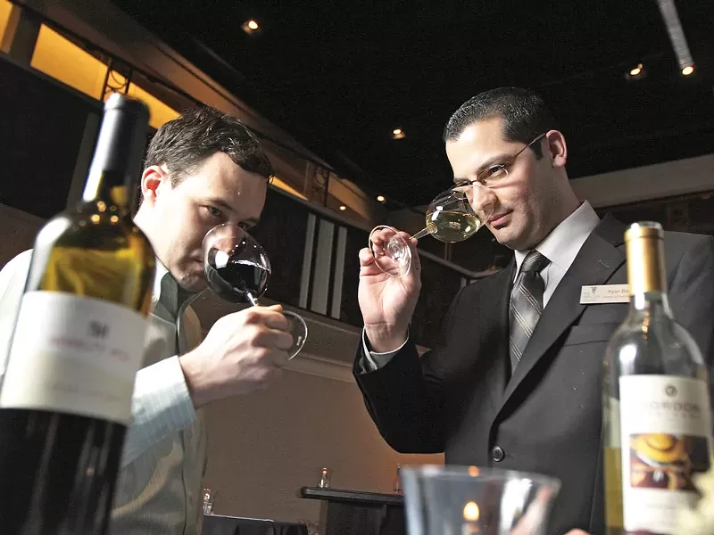 Jeremy Wood (left) and Ryan Biesen are Eastern Washington\'s only certified sommeliers. - YOUNG KWAK