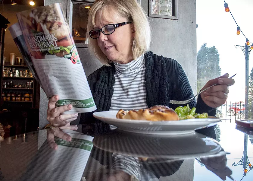 Jeri Schaffner, visiting from Coeur d'Alene, drove out of her way to enjoy a meal at Ferrante's. - SARAH WURTZ
