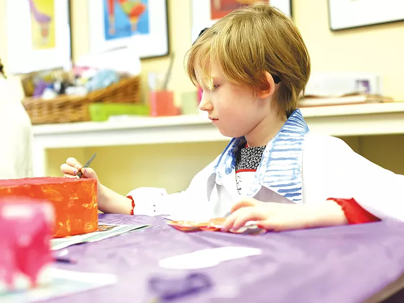 Jillian, 5, hones her painting skills at a the Spokane Art School\'s \"Let\'s Paint\" class. - YOUNG KWAK