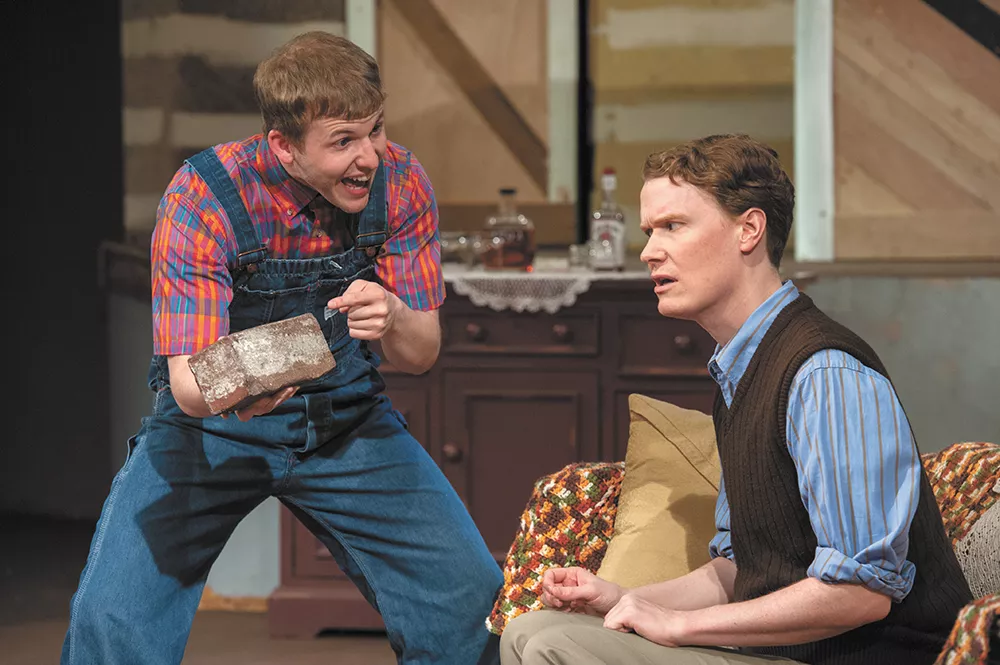 Jon Lutyens (right) anchors a stellar cast in Interplayers' production of The Foreigner. - HAMILTON STUDIOS