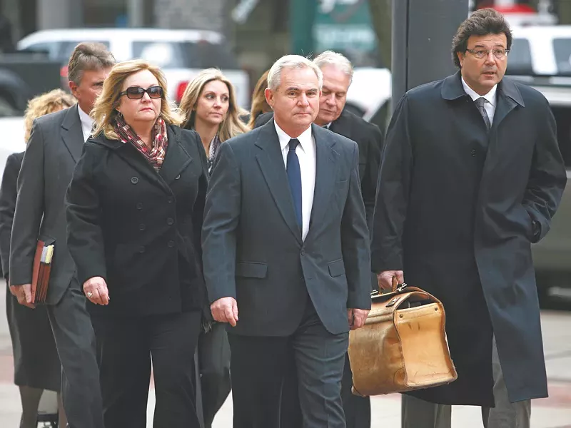 Karl Thompson, walking into court for his sentencing. - YOUNG KWAK
