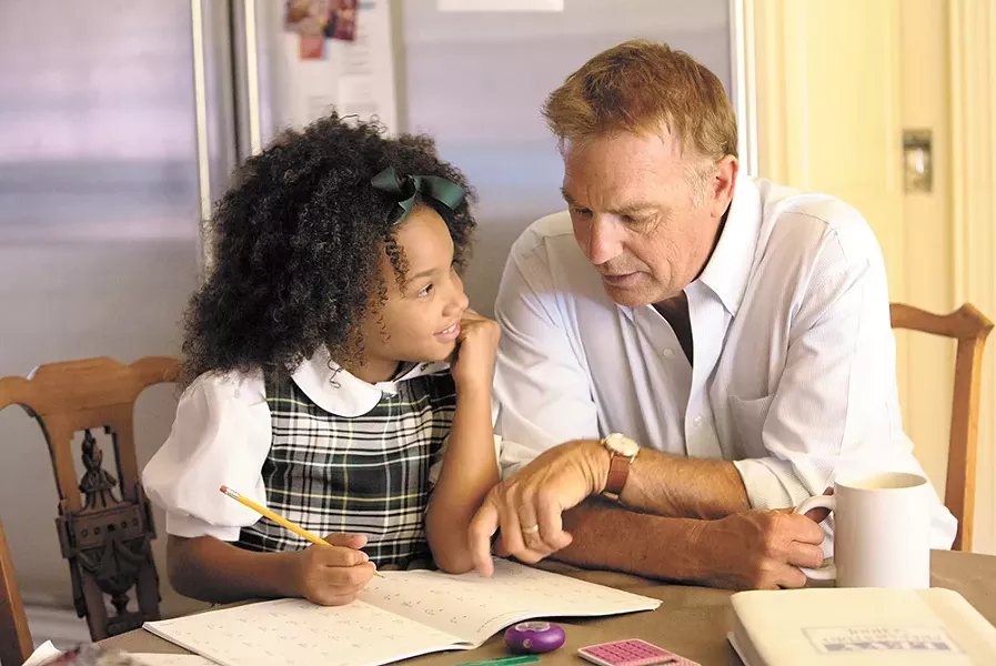 Kevin Costner and Jillian Estell in Black or White.