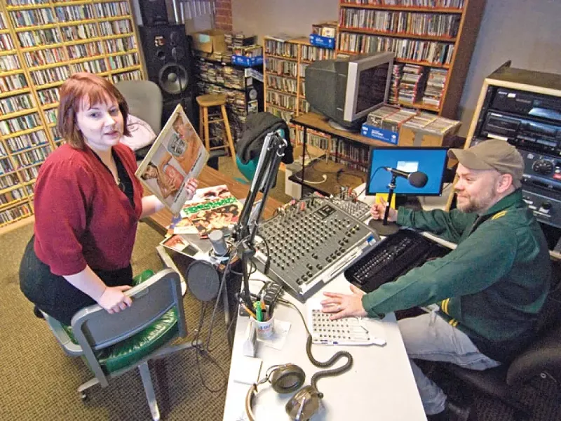 KYRS DJs Dungeon Master (Martin Faulks) and Yoko Phono (Amy Herman)
