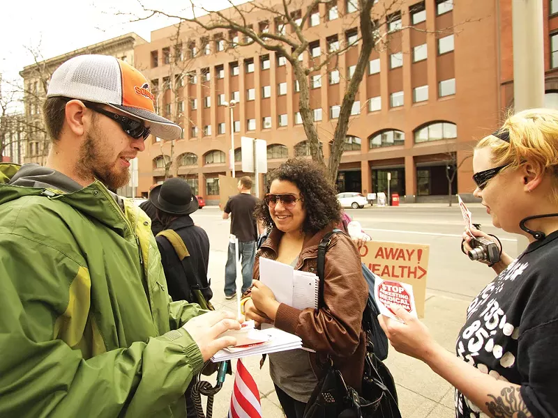 Medical marijuana activists earlier this year. - YOUNG KWAK
