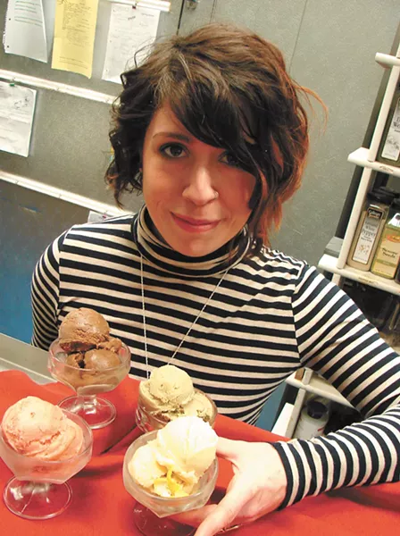 Noelle Otersen with her gelato. - CARRIE SCOZZARO