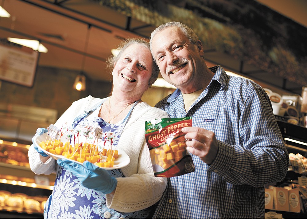 Northwest Cheesecrafters owners Sharon and Johnny Parkins with their Ghost Pepper Cheese Bites. - YOUNG KWAK
