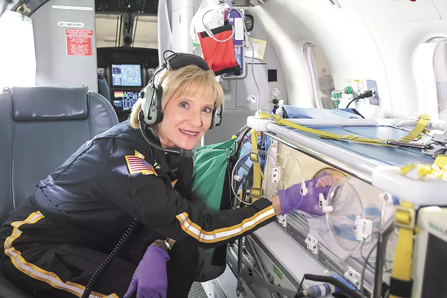 Nurse Terri Tickner aboard Northwest Medstar