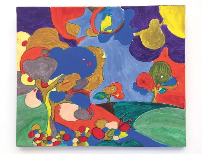 One of the works on display at the downtown Spokane Public Library. - CLARKE HUMPHREY