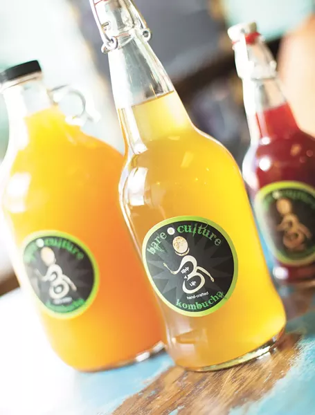 Paradise Ginger, Sassy Apple and Acai Pomegranate Kombucha. - YOUNG KWAK