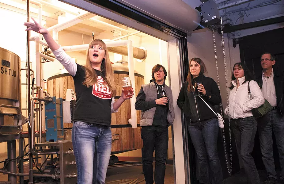 River City Brewing manager Emily Schwartz gives a tour of the brewery. - MEGHAN KIRK